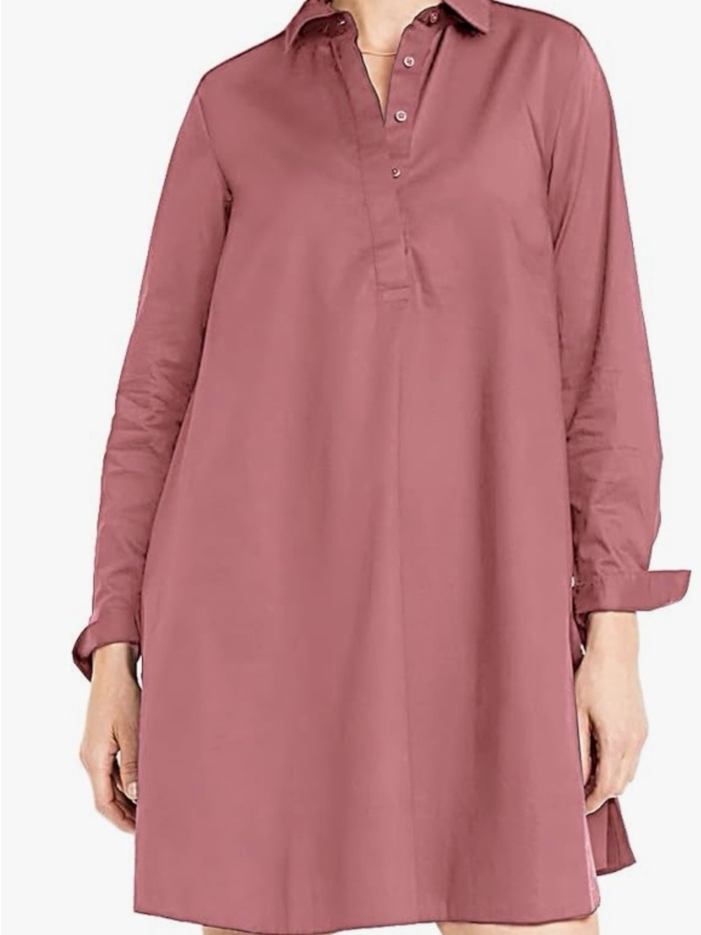 Lac Rettba Cotton Twill Long Sleeve 
Shirt Dress